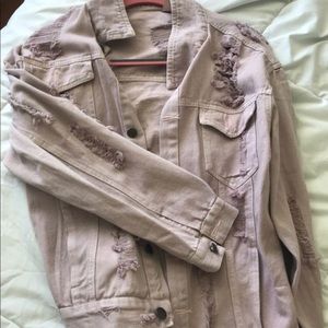 Pink denim oversized jacket